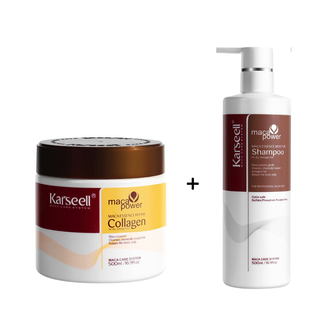 Karseell Collagen Hair Mask Treatment + Argan Oil Deep Repair Shampoo