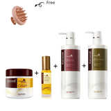 Karseel Pro Set - For Hydrated & Shiny Hair - Collagen Mask + Shampoo + Conditioner + Hair Oil + Free Scalp Massager