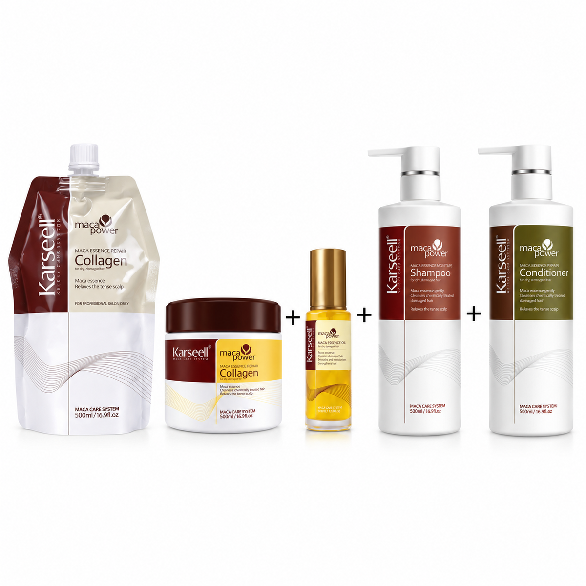 Karseell Pro Set Plus | Mask, Shampoo, Conditioner, Hair Oil & Salon Pouch