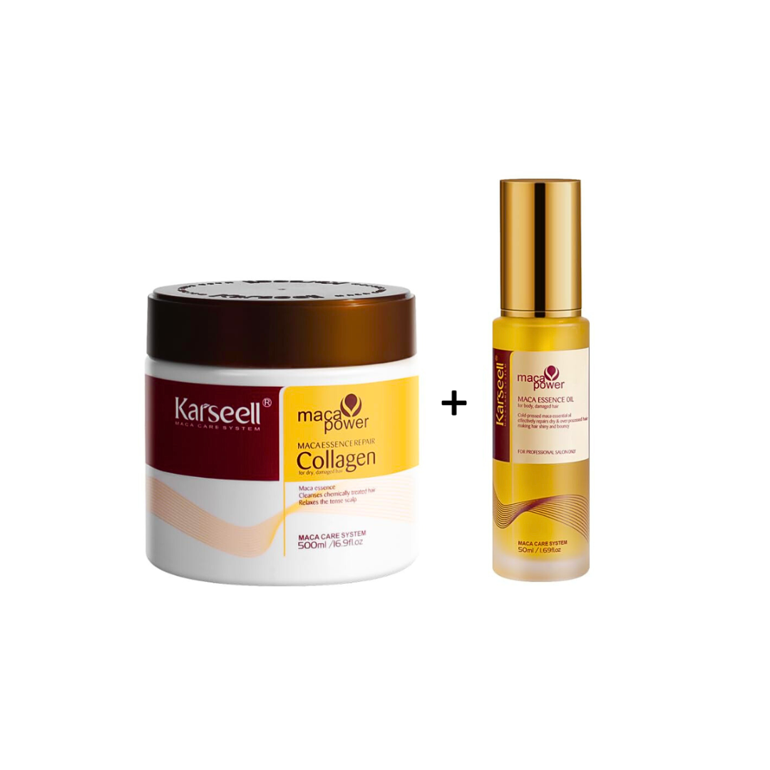 Dou Pack : Karseell Hair Oil & Collagen Hair Mask Set for Dry Damaged Hair