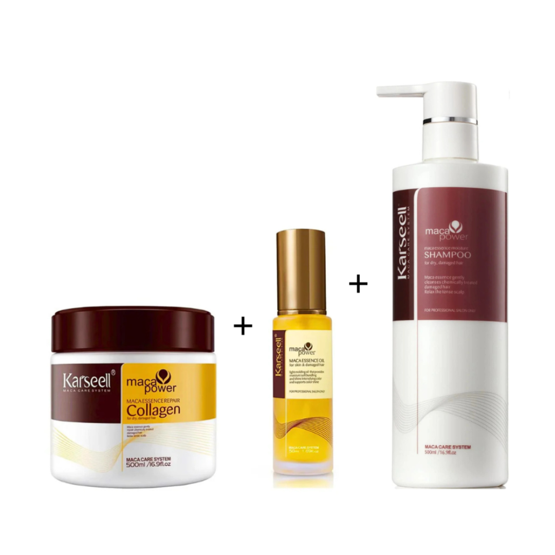 Karseell Hydration Pack: Hair Oil, Shampoo, and Collagen Mask for Damaged Hair