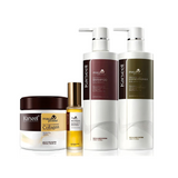 Karseel Pro Set - For Hydrated & Shiny Hair - Collagen Mask + Shampoo + Conditioner + Hair Oil + Free Scalp Massager