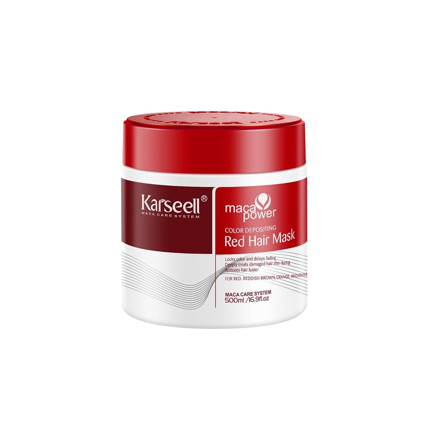 Karseell Maca Power Color Depositing Red Hair Mask 500 ml jar