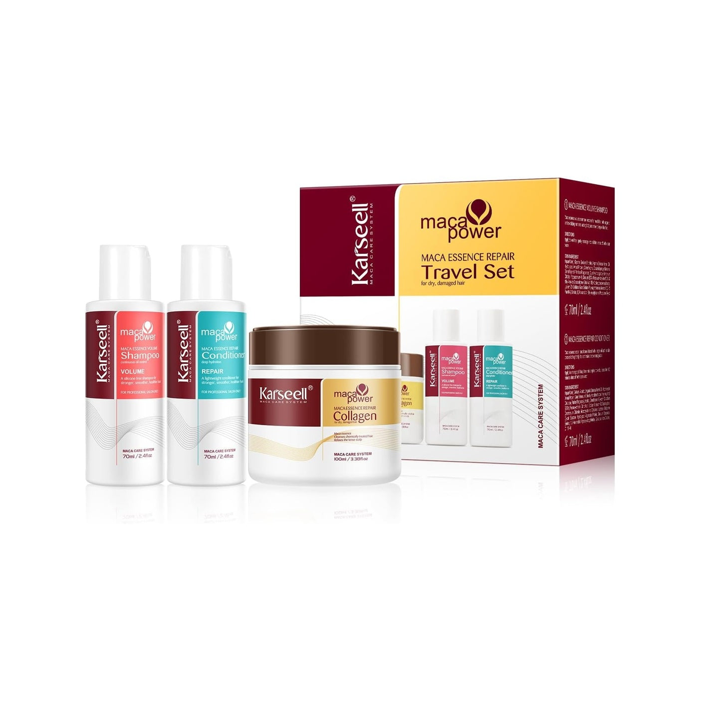 Karseell Travel Set | Collagen Mask, Shampoo & Conditioner